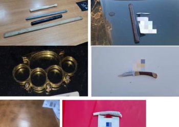 Policia në Mitrovicë gjatë kontrollave rutinë, gjen 5 thika, 6 shufra metalike dhe ni boks të hekurit 👮‍♀️