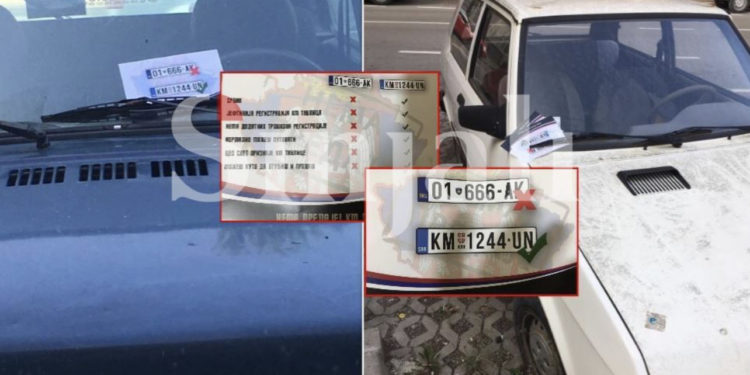 Ekskluzive: Vazhdon kampanja kundër ndërrimit të tabelave në veri, vendosen mbishkrime “S’ka dorëzim, tabelat KM mbesin”