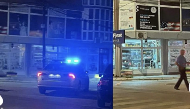 Policia bllokon rrugën dhe e lidh një qytetar në Mitrovicë