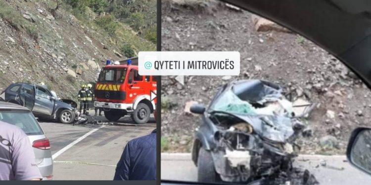 Pamje nga aksidenti i tmerrshëm që ndodhi afër Zveçanit dhe ku humbi jetën një polic