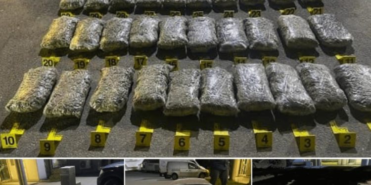 Kapja e 107 kg marihuanë: Pamje të drogës që u gjet në kamionin me targa të Serbisë