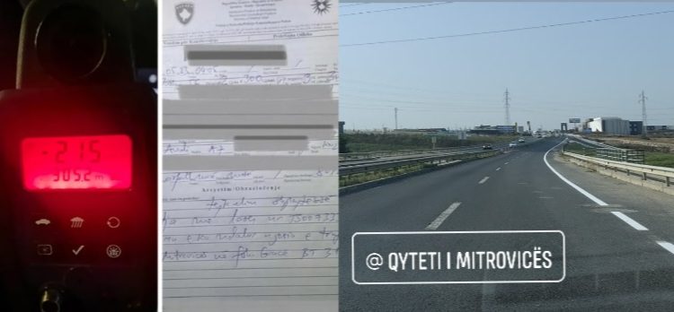 Në rrugën Prishtinë – Mitrovicë drejtoi veturën me 215 km/h, gjobitet shoferi