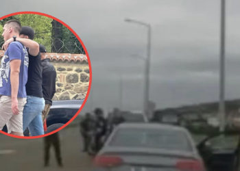 Raportohet se Policia e Kosovës ndaloi djalin e Vuçiqit, ia largojnë bluzën me mesazhe provokuese